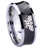 10mm Zelda Skyward Sword Concave Black Tungsten Carbide Wedding Engraving Ring