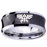 10mm Zelda Skyward Sword Concave Black Tungsten Carbide Wedding Engraving Ring