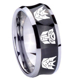 8mm Transformers Autobot Decepticon Concave Black Tungsten Carbide Anniversary Ring