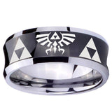 10mm Legend of Zelda Concave Black Tungsten Carbide Personalized Ring
