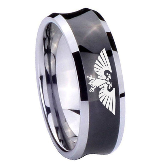 8mm Aquila Concave Black Tungsten Carbide Wedding Engagement Ring