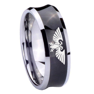 10mm Aquila Concave Black Tungsten Carbide Mens Anniversary Ring