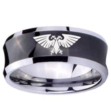 10mm Aquila Concave Black Tungsten Carbide Mens Anniversary Ring