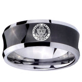 10mm U.S. Army Concave Black Tungsten Carbide Men's Engagement Band