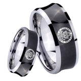 8mm U.S. Army Concave Black Tungsten Carbide Custom Ring for Men