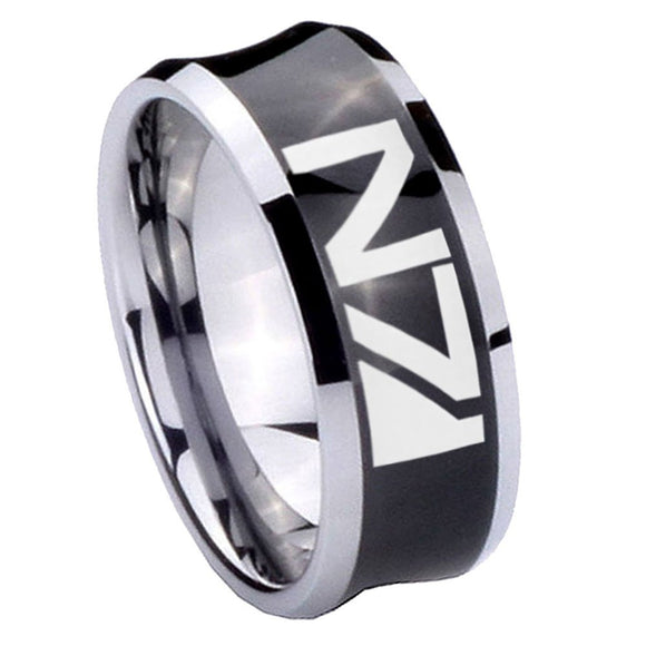 8mm N7 Design Concave Black Tungsten Carbide Custom Ring for Men