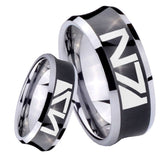 8mm N7 Design Concave Black Tungsten Carbide Custom Ring for Men