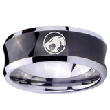 10mm Thundercat Concave Black Tungsten Carbide Mens Bands Ring