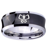 10mm Monarch Concave Black Tungsten Carbide Men's Bands Ring