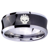 10mm Offspring Concave Black Tungsten Carbide Men's Engagement Band