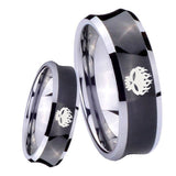 8mm Offspring Concave Black Tungsten Carbide Custom Ring for Men