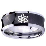 10mm American Atheist Concave Black Tungsten Carbide Men's Engagement Ring