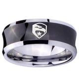 10mm GI Joe Eagle Concave Black Tungsten Carbide Anniversary Ring