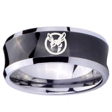 10mm Honey Bee Concave Black Tungsten Carbide Mens Ring Personalized