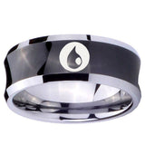 10mm Magic Gathering Concave Black Tungsten Carbide Wedding Engagement Ring