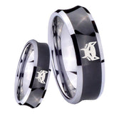 8mm Maximal Concave Black Tungsten Carbide Custom Mens Ring