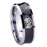 10mm Metroid Concave Black Tungsten Carbide Men's Bands Ring