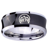 10mm Metroid Concave Black Tungsten Carbide Men's Bands Ring