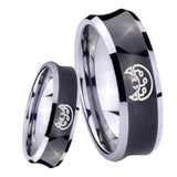 8mm Metroid Concave Black Tungsten Carbide Men's Bands Ring