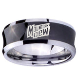 10mm Mountain Dew Concave Black Tungsten Carbide Engraved Ring