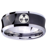 10mm Radiation Concave Black Tungsten Carbide Mens Engagement Band