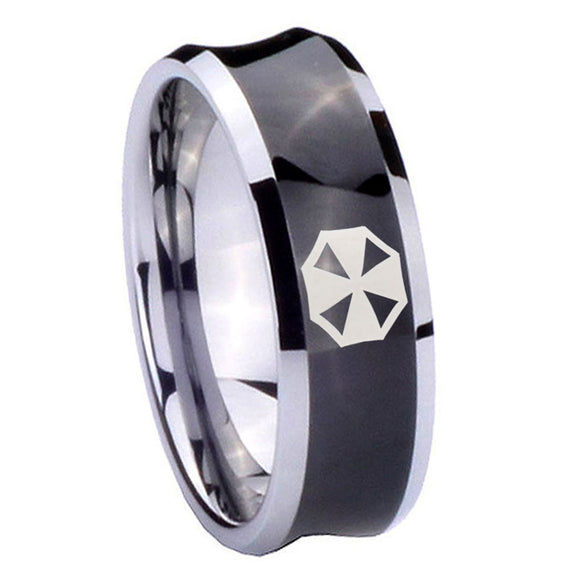 10mm Resident Evil Concave Black Tungsten Carbide Men's Engagement Band