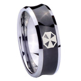 8mm Resident Evil Concave Black Tungsten Carbide Custom Ring for Men