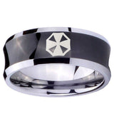 10mm Resident Evil Concave Black Tungsten Carbide Men's Engagement Band