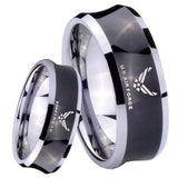 8MM Black Concave US Air Force Two Tone Tungsten Carbide Laser Engraved Ring
