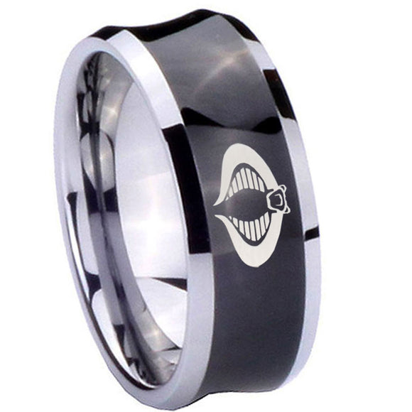 10mm Cobra Concave Black Tungsten Carbide Wedding Bands Ring