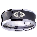 10mm Cobra Concave Black Tungsten Carbide Wedding Bands Ring