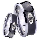 8mm Cobra Concave Black Tungsten Carbide Custom Ring for Men