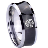 8mm Zelda Hylian Shield Concave Black Tungsten Carbide Mens Ring Personalized