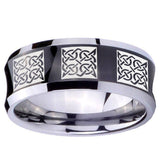 10mm Multiple Celtic Concave Black Tungsten Carbide Men's Wedding Ring