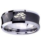 10mm Wolf Concave Black Tungsten Carbide Men's Engagement Band