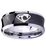 10mm House of Van Concave Black Tungsten Carbide Engagement Ring