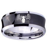 10mm Spider Concave Black Tungsten Carbide Men's Wedding Ring