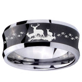 10mm Deer Hunting Concave Black Tungsten Carbide Men's Engagement Band