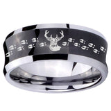 10mm Deer Antler Concave Black Tungsten Carbide Men's Engagement Band