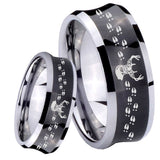 8mm Deer Antler Concave Black Tungsten Carbide Custom Ring for Men