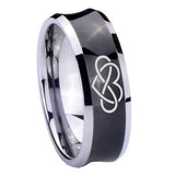 8mm Infinity Love Concave Black Tungsten Carbide Men's Promise Rings