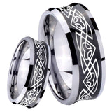 8mm Celtic Braided Concave Black Tungsten Carbide Custom Ring for Men