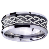 10mm Celtic Knot Concave Black Tungsten Carbide Men's Engagement Band