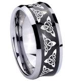 8mm Celtic Knot Concave Black Tungsten Carbide Custom Ring for Men