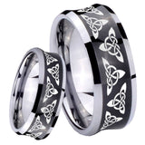 8mm Celtic Knot Concave Black Tungsten Carbide Custom Ring for Men