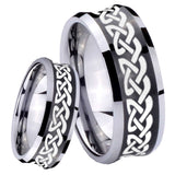 8mm Celtic Knot Love Concave Black Tungsten Carbide Custom Ring for Men