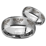 His Hers Multiple Zelda Skyward Sword Dome Brushed Tungsten Rings for Men Set