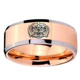 10mm Masonic 32 Degree Freemason Beveled Edges Rose Gold Tungsten Carbide Personalized Ring