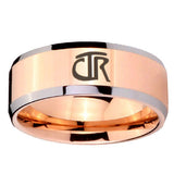 10mm CTR Beveled Edges Rose Gold Tungsten Carbide Men's Promise Rings