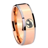 10mm Thundercat Beveled Edges Rose Gold Tungsten Carbide Wedding Band Mens